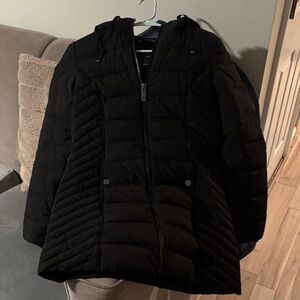 Nautica Women's Black Hooded Puffer Jacket